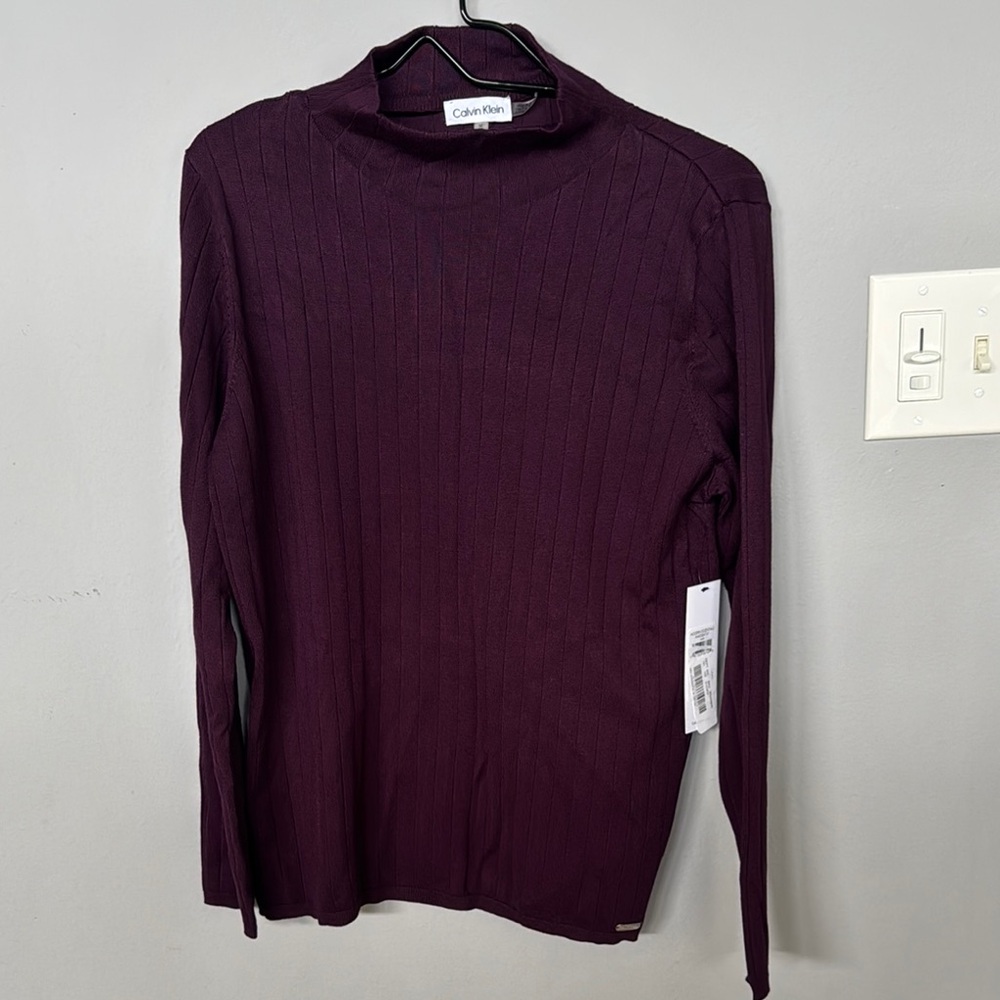 Calvin Klein Purple Turtleneck Sweater